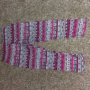 Pink White and Black Tribal DreamStar Leggings